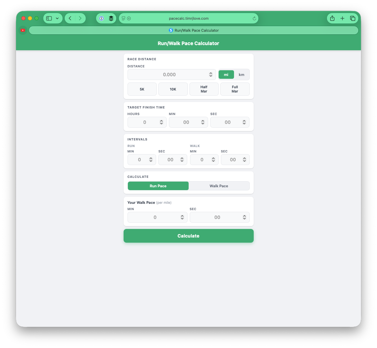 Pace Calculator screenshot